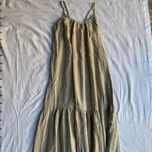 Beige Linen Flowy Dress